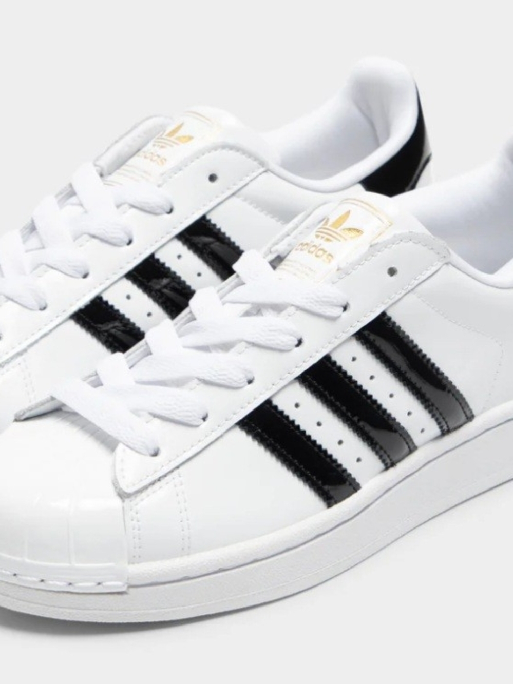 NWT adidas Women's Superstar II White Sneakers with Black Stripes - Picture 3 of 7